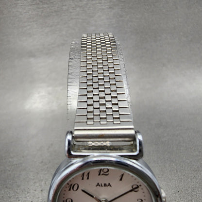 Seiko ALBA Watch Women 24mm Silver Dial Silver Tone Round V8110540 New Battery4