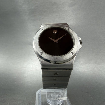 Movado Museum watch Men 34mm Black Dial Steel Round 84.65.877.2 New Battery5