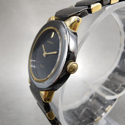 Seiko Lassale Watch Women 22mm Black Dial Black Tone 4n200229 New Battery2