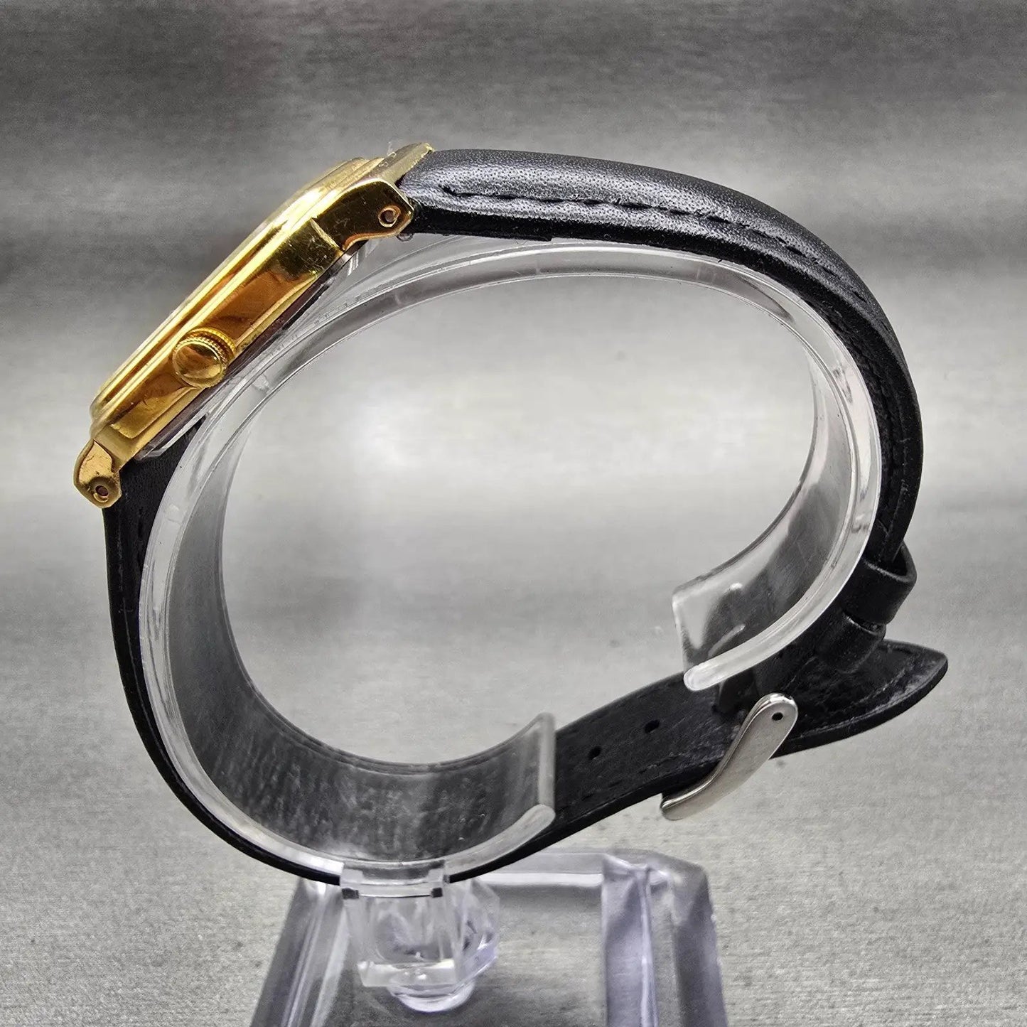 Citizen CQ Watch Men 27mm Gold Dial Gold Tone Rectangle 6031-S23691 New Battery6