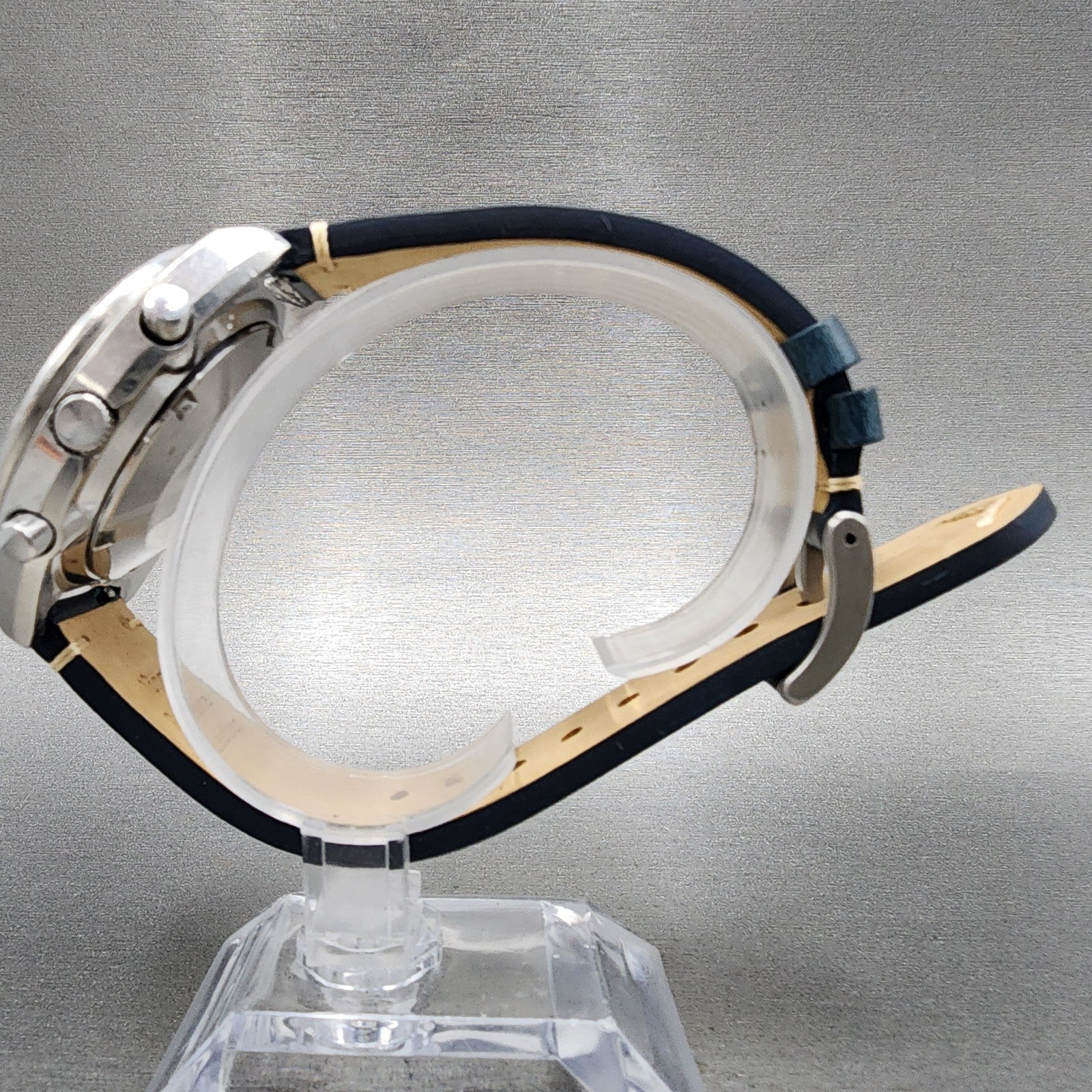 Seiko Pogue Chronograph Watch Men 41mm Blue Dial Steel Daydate 6139 Serviced6