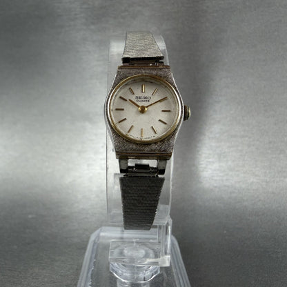 Seiko Watch Women 17mm Silver Dial Two Tone Round 5420-0129 New Battery VTG ATD5