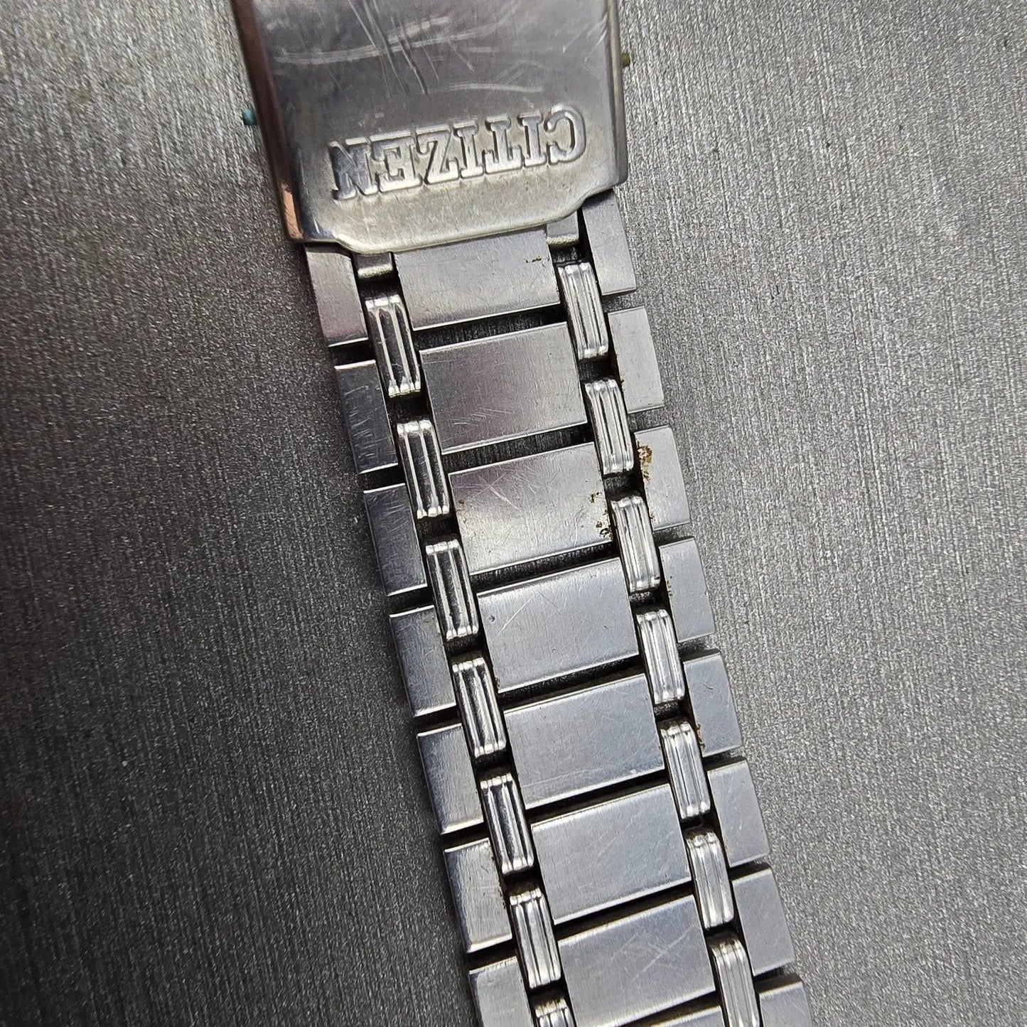 Citizen Bracelet 12mm Stainless Steel Silver Tone Tri Folding Clasp Vintage4