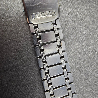 Citizen Bracelet 12mm Stainless Steel Silver Tone Tri Folding Clasp Vintage4