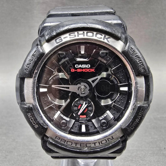 Casio G-Shock GA-200 Watch Men 52mm Black Silver Alarm Chronograph New Battery0
