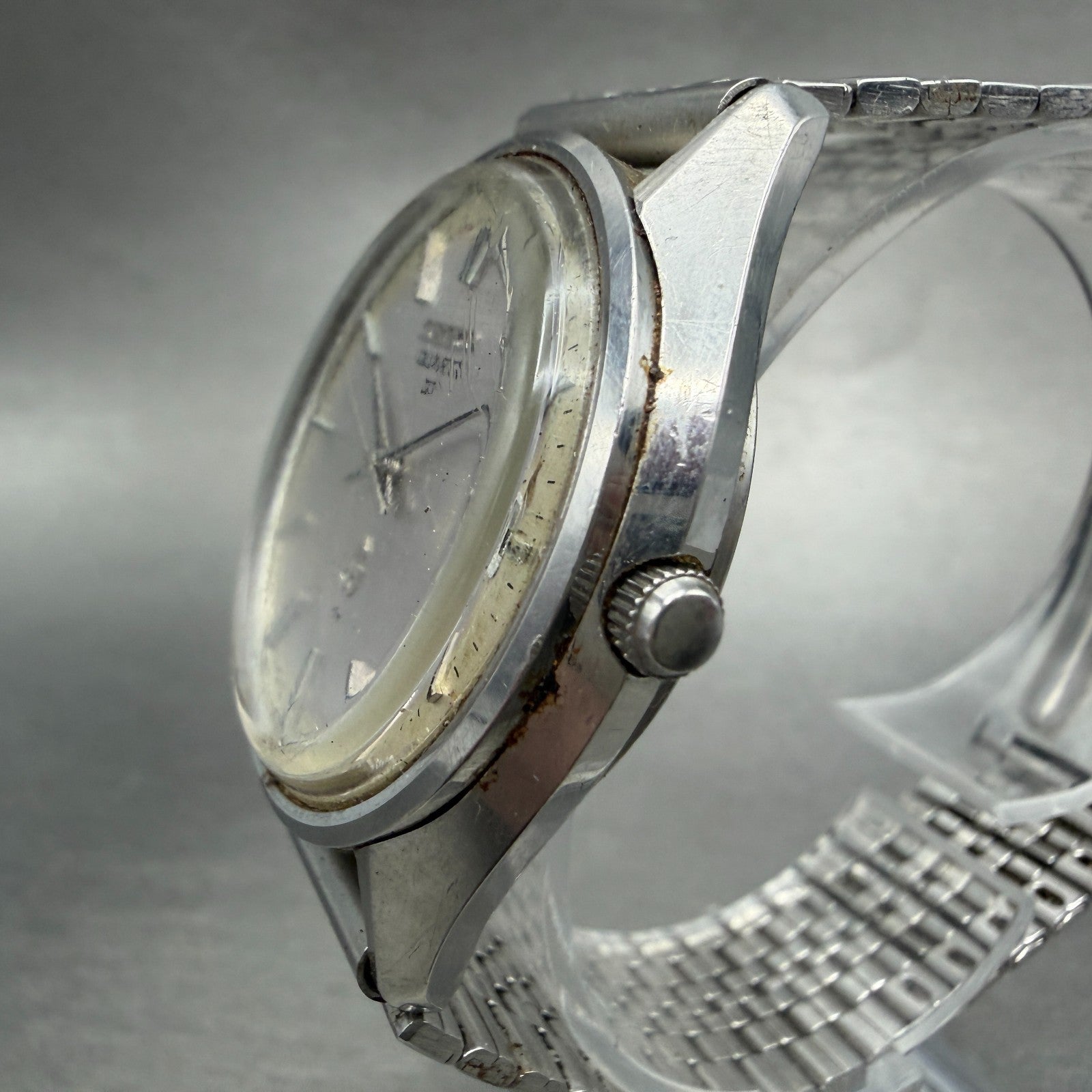 Seiko QT Watch Men 36mm Silver Dial Silver Tone Date Round 0822-8020 New Battery2