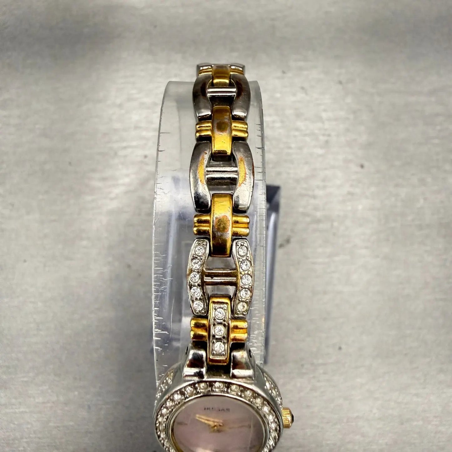 Seiko Pulsar Watch Women 18mm MOP Dial Silver Tone Gemmed 1N00-X222 New Battery4