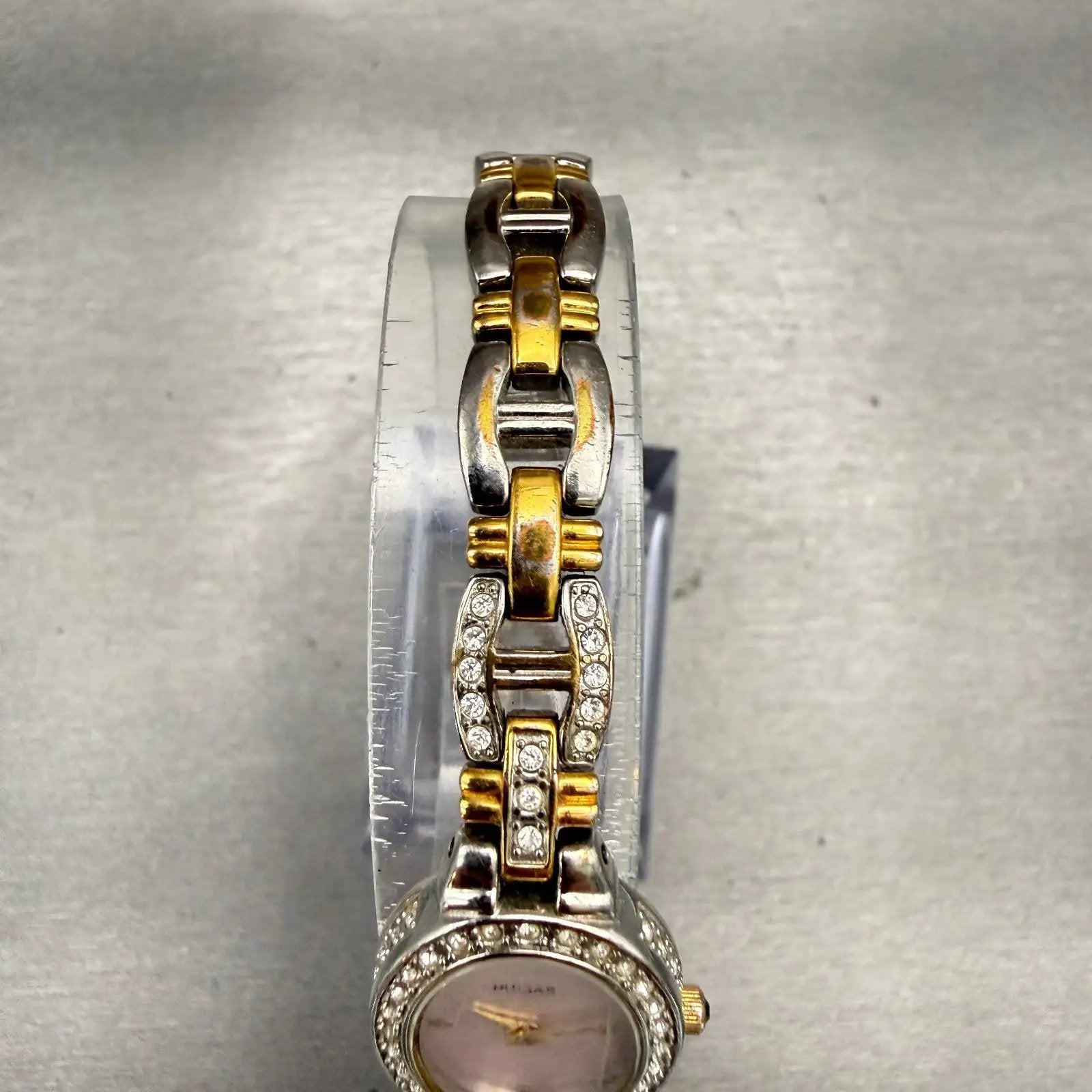 Seiko Pulsar Watch Women 18mm MOP Dial Silver Tone Gemmed 1N00-X222 New Battery4