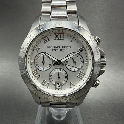 Michael Kors Layton Chronograph Watch Women 38mm Silver Dial Steel MK5454 NewBat0