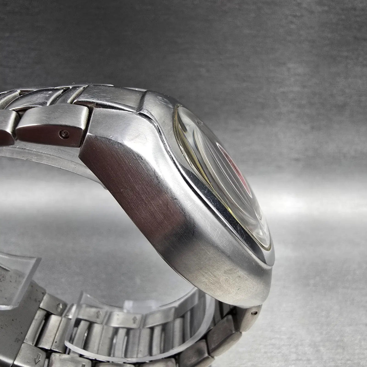 Fossil Big Tic Dragon Watch Men 38mm Red Dial Silver Tone Oval JR-8161 New Batt3