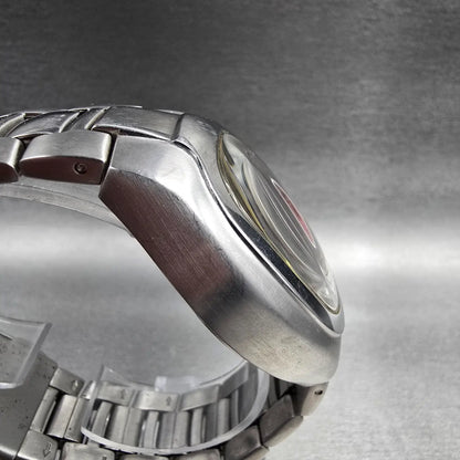 Fossil Big Tic Dragon Watch Men 38mm Red Dial Silver Tone Oval JR-8161 New Batt3