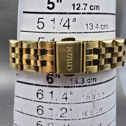 Citizen Eco-Drive Croso Watch Women 27mm Cream Dial Gold Daydate Round Runs JP10