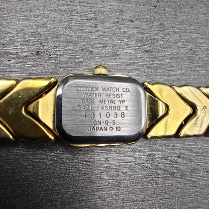 Citizen Elegance Watch Women 15mm Blue Dial Gold Tone 5421-F45880 New Battery10