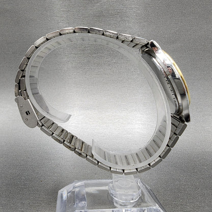 Seiko Spirit Watch Men 34mm Silver Dial two Tone Round 7n01-6a70 New Battery
