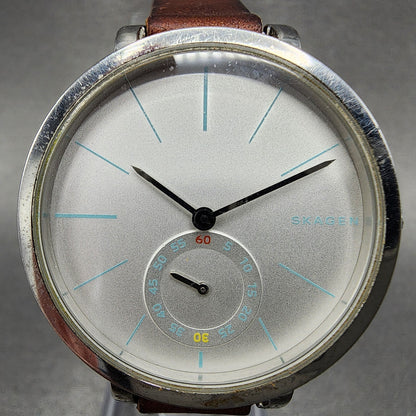 Skagen Hagen Watch Women 34mm Silver Dial Stainless Steel Round SKW2450 New Batt