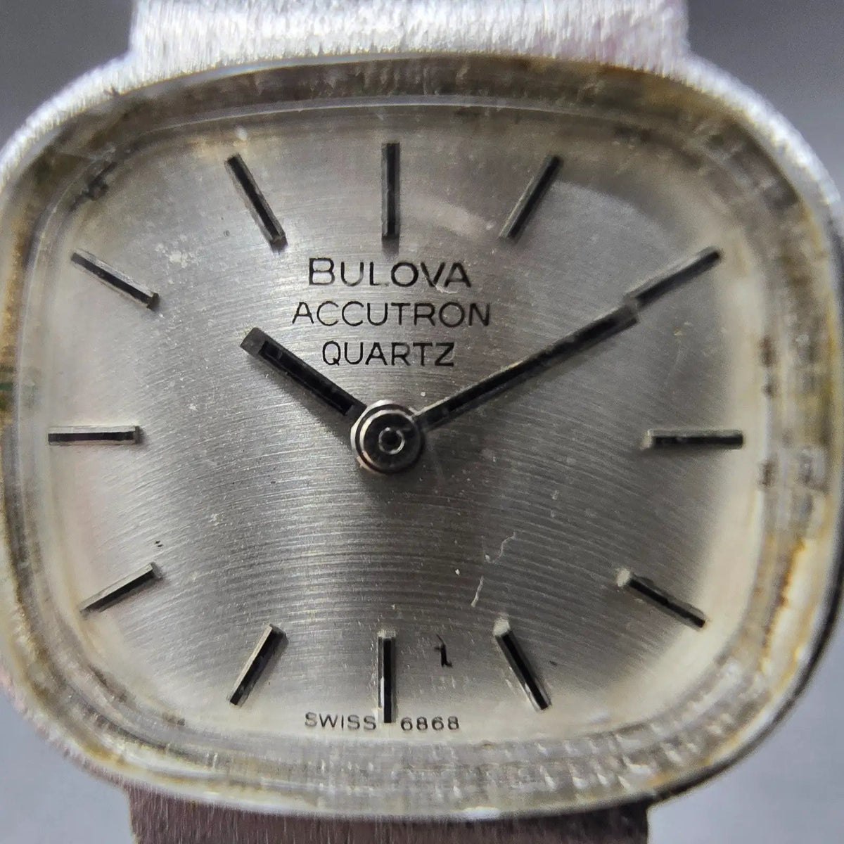 Bulova Accutron Watch Women 20mm Silver Dial SilverTone Rectangle P0 PARTS2