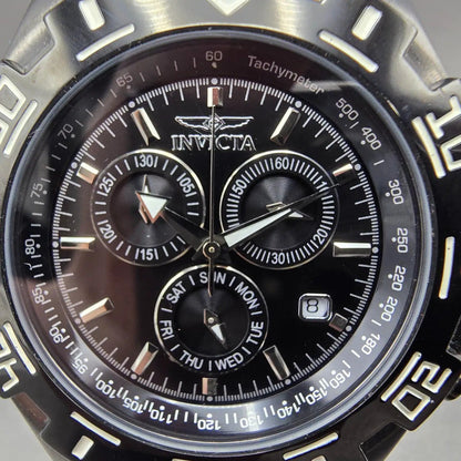 Invicta Specialty Chronograph Dive Watch Men 46mm Black Dial Black Tone New Batt1