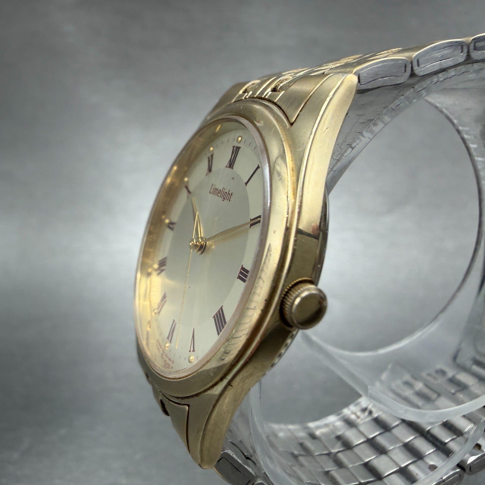 Rioch Limelight Watch Unisex 32mm Champagne Dial Gold Tone Round New Battery2