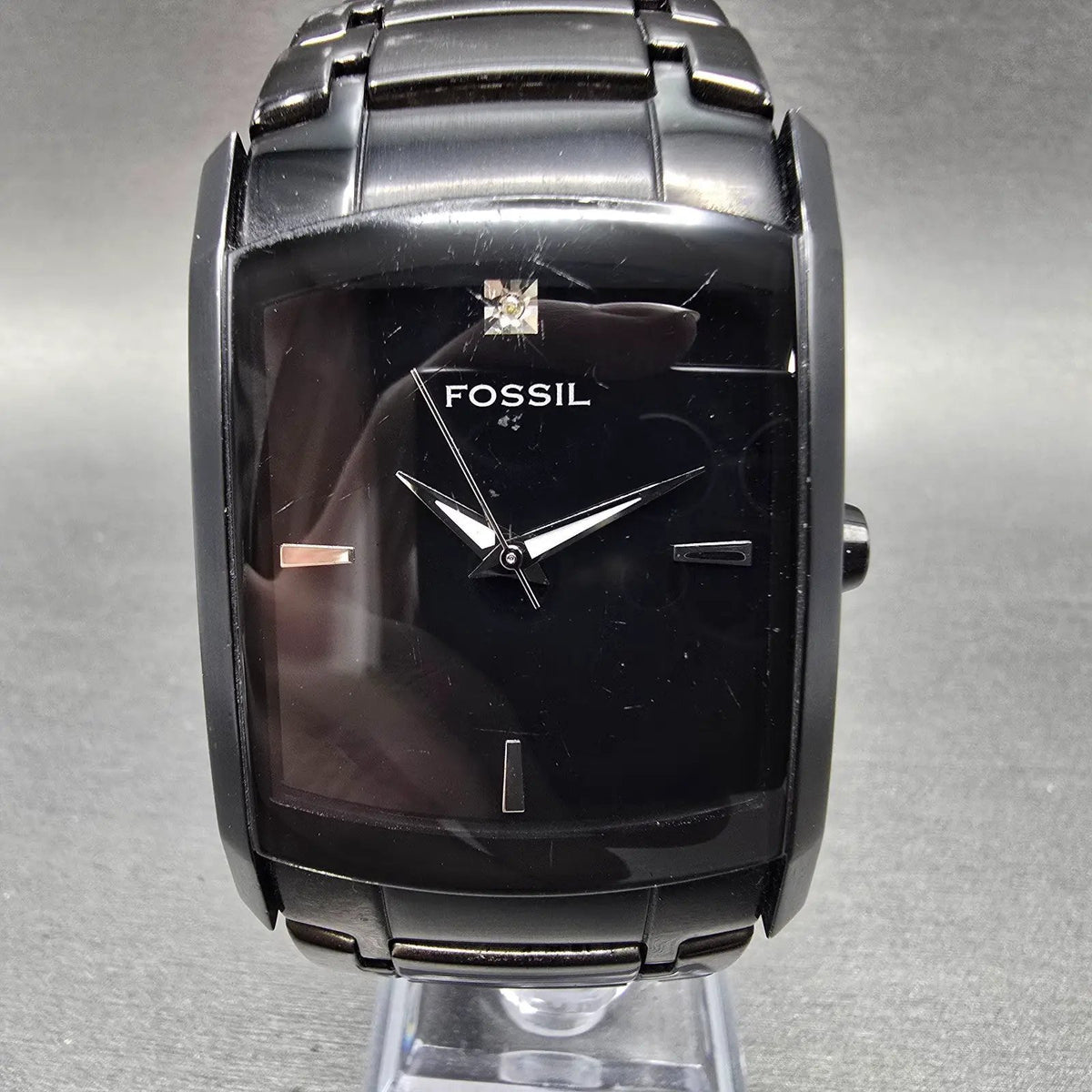 Fossil Arkitekt Tank Watch Men 34mm Black Dial Black Tone FS-4159 New Battery0