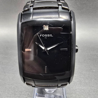 Fossil Arkitekt Tank Watch Men 34mm Black Dial Black Tone FS-4159 New Battery0