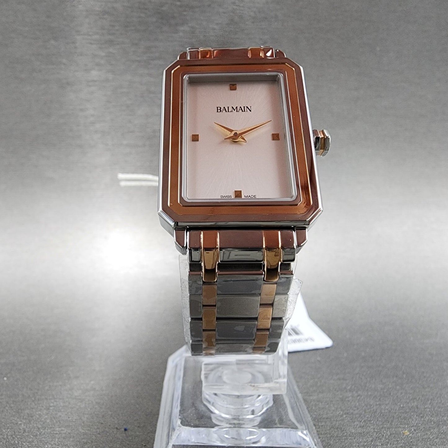 Balmain Beleganza Watch Women 25mm Silve Dial Two Tone Rectangle Rose Gold Tone5
