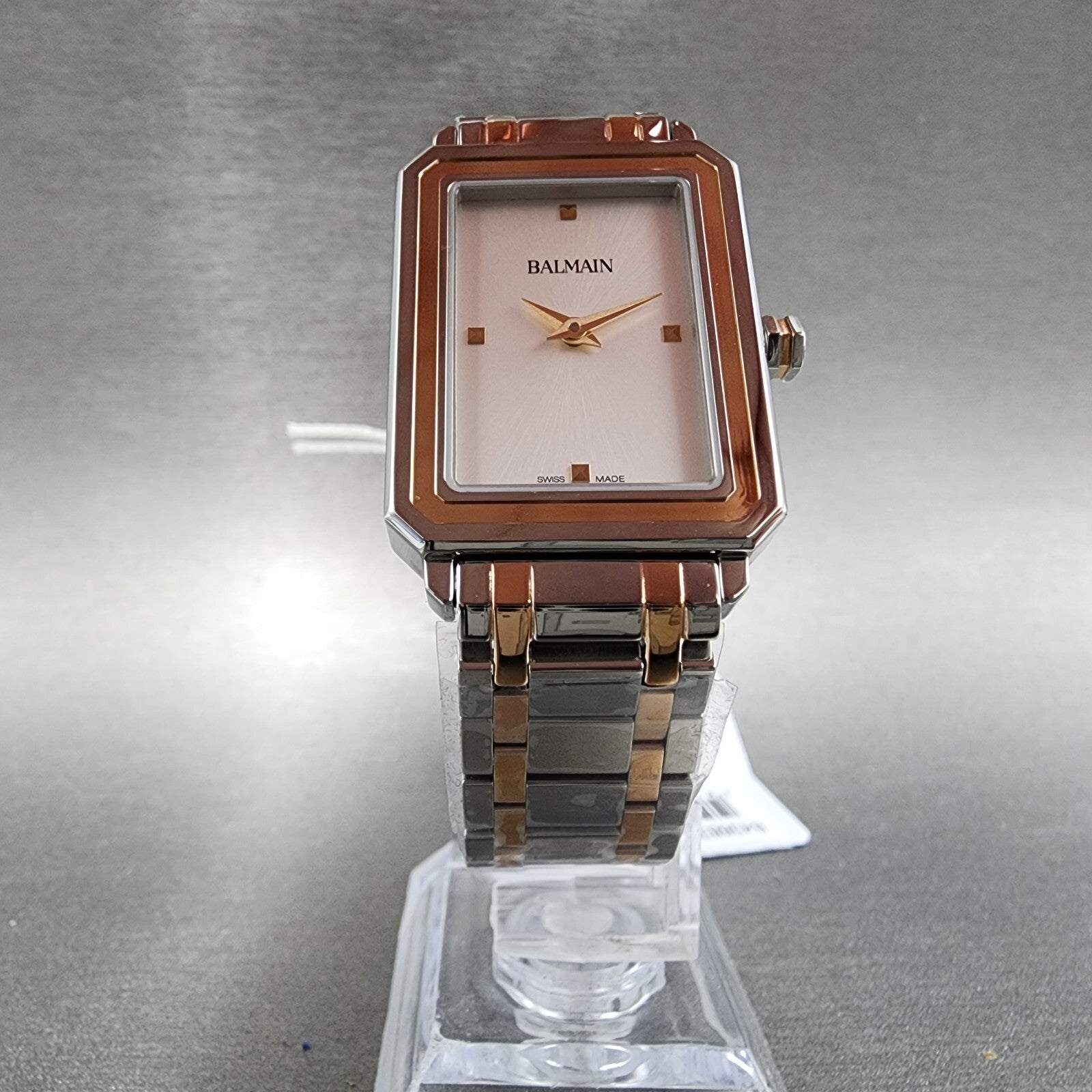Balmain Beleganza Watch Women 25mm Silve Dial Two Tone Rectangle Rose Gold Tone5