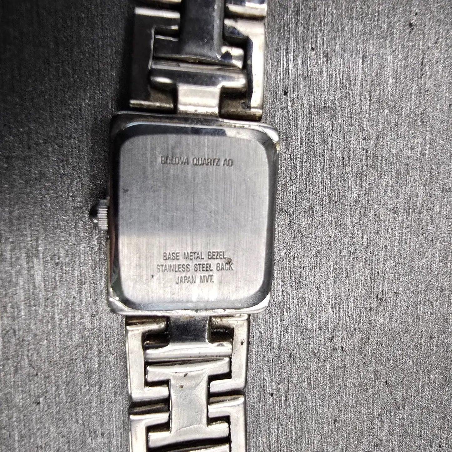 Bulova Watch Women 16mm White Dial Silver Tone Rectangle New Battery Vintage10