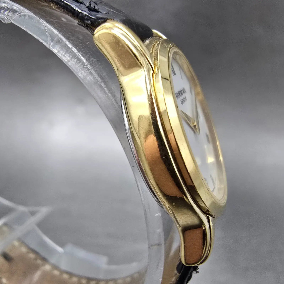 Raymond Weil Watch Women 24mm White Dial Gold Plated Date Round 5369 New Batt3