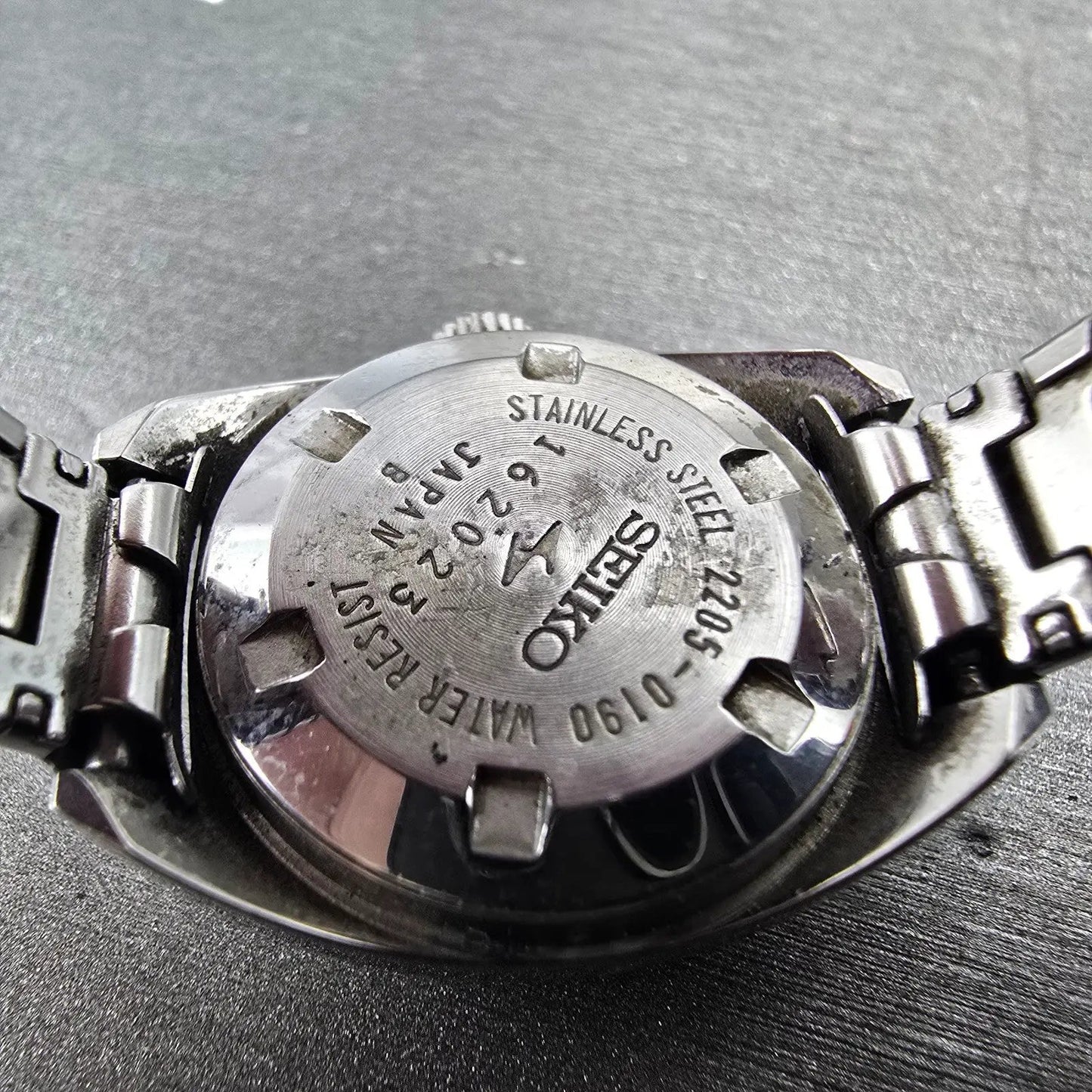 Seiko Automatic Watch Women 23mm Black Dial Silver Tone Date 2205-0190 Runs9
