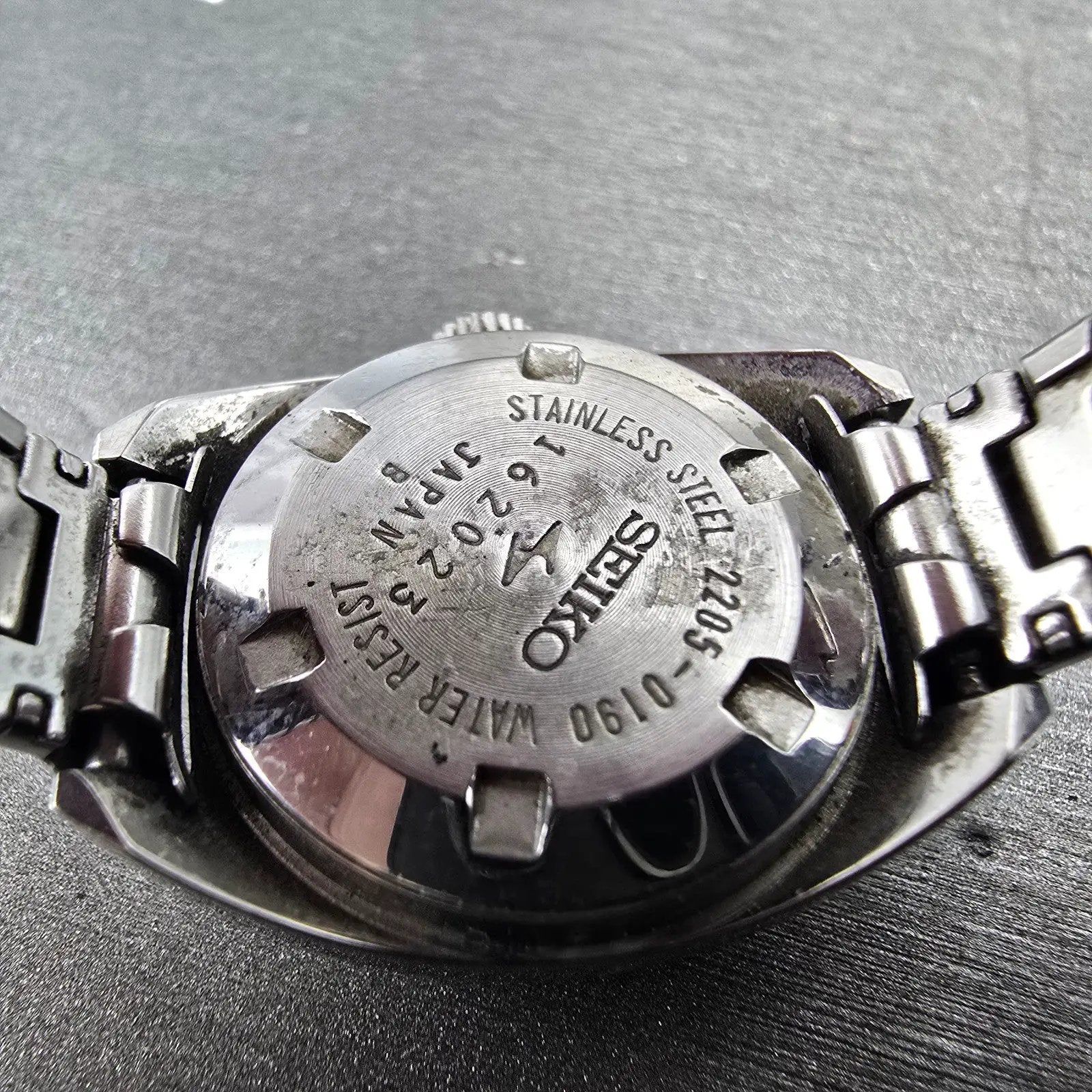 Seiko Automatic Watch Women 23mm Black Dial Silver Tone Date 2205-0190 Runs9
