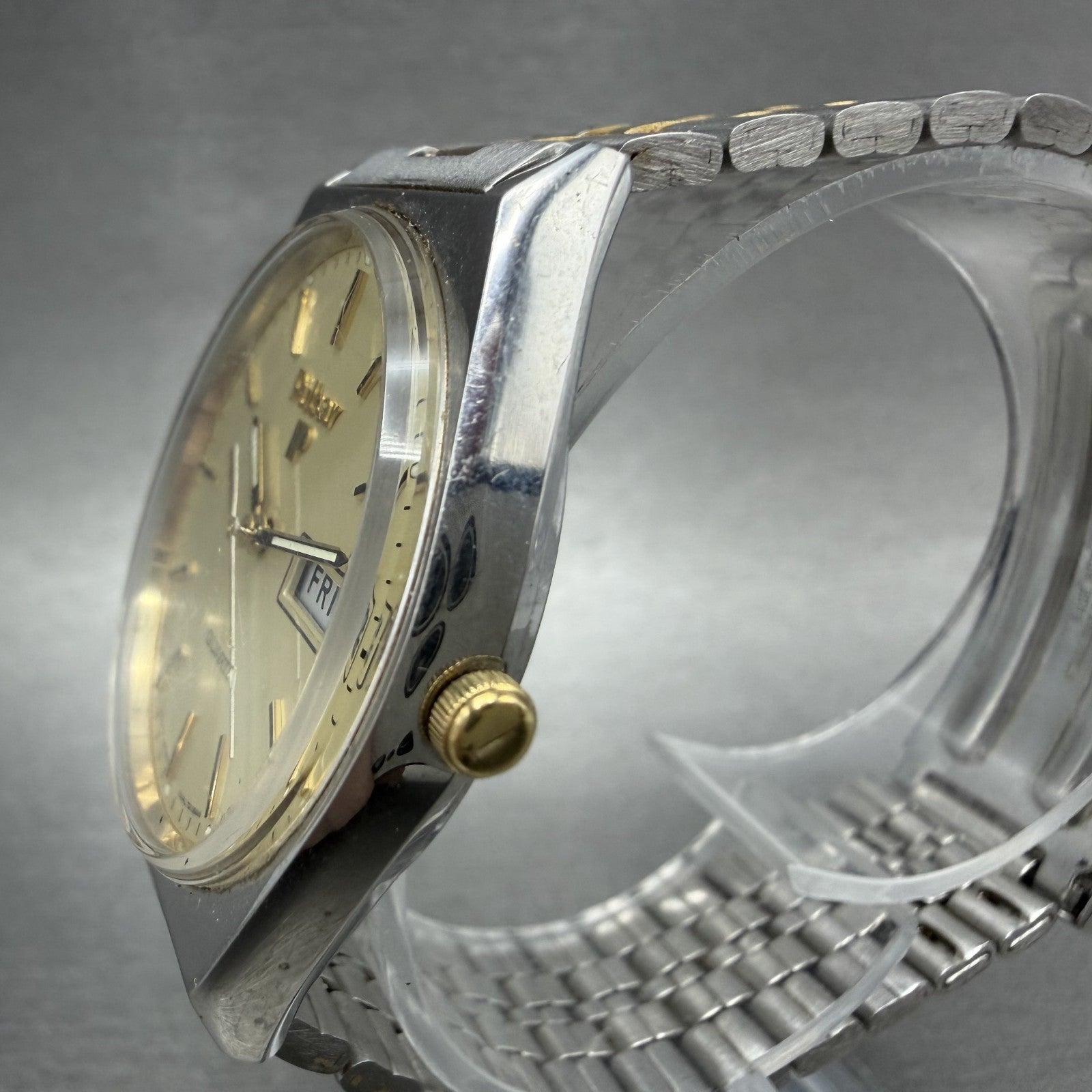 Seiko Pulsar Watch Men 34mm Champagne Dial Two Tone Daydate Y148800H NewBattery2