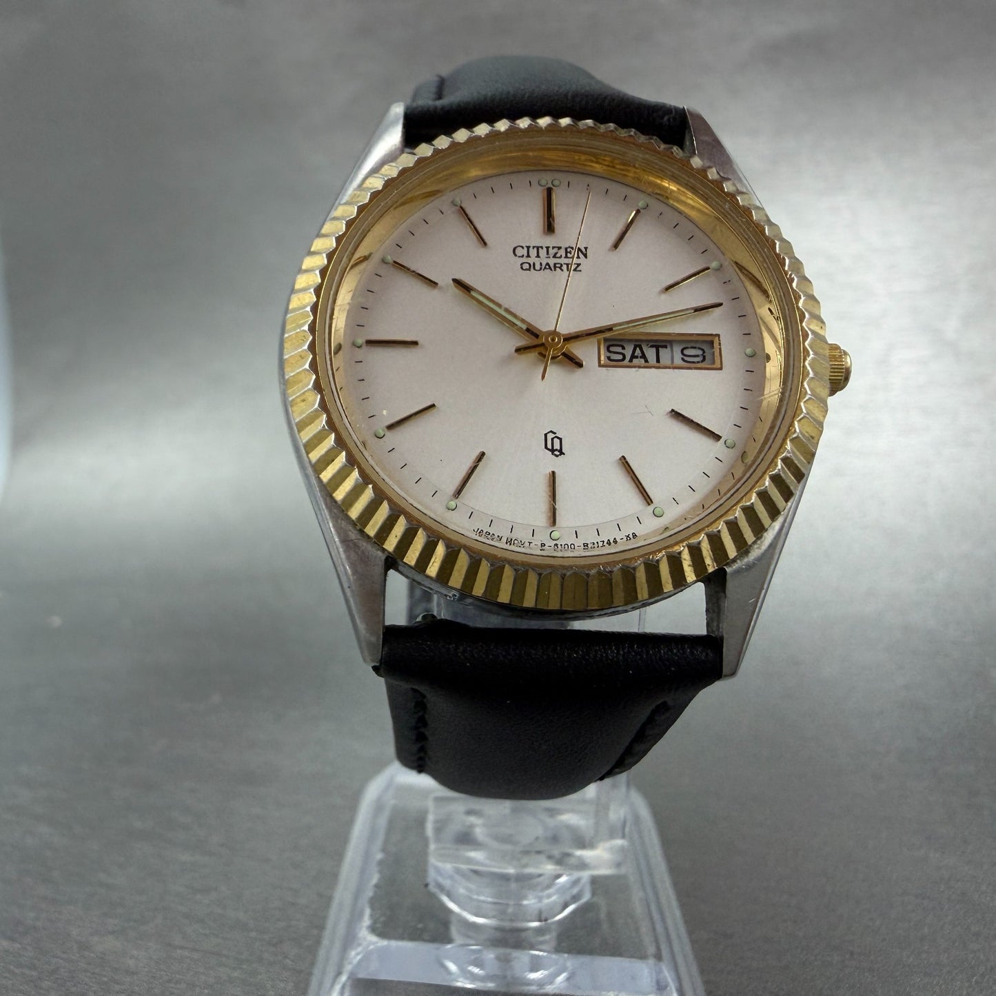 Citizen CQ President Watch Men 36mm Silver Dial Two Tone Daydate Round New BattL5