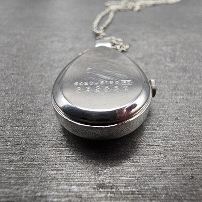 Seiko Pendant Watch Women 17mm Silver Dial Silver Tone 5420-5190 New Battery10