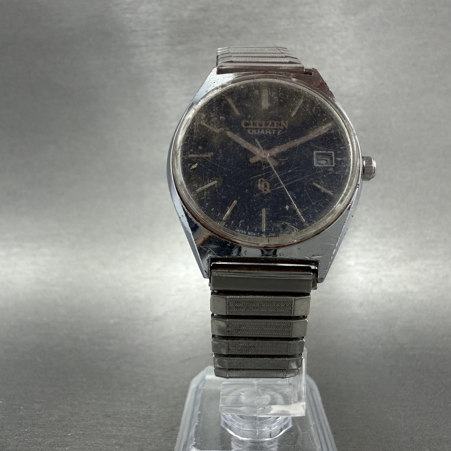 Citizen CQ Watch Men 32mm Blue Dial Silver Tone Date Round 2110892208 New Bat6