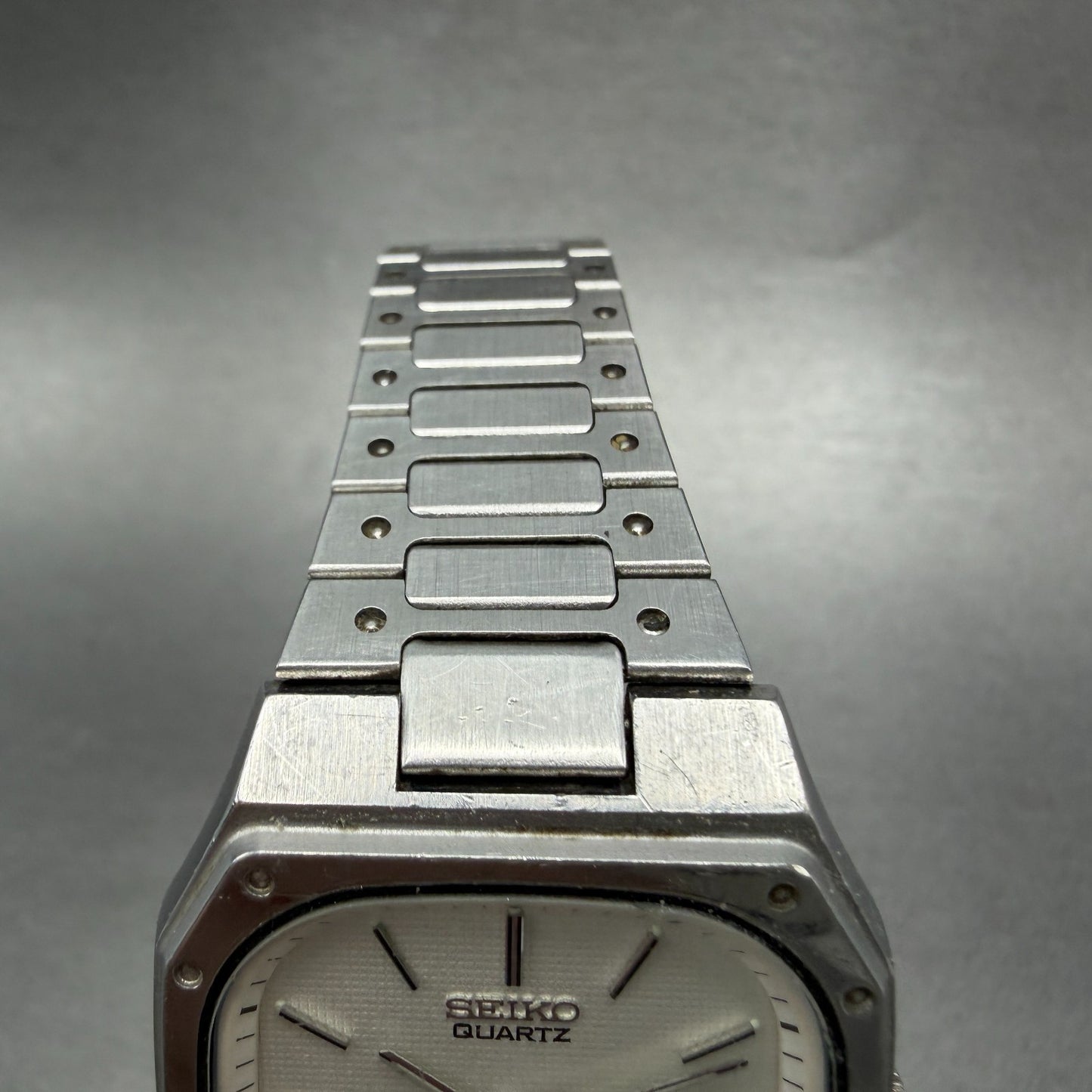 Seiko SQ Watch Men 35mm White Dial Silver Tone Daydate Octagon 7123-5359 New Bat4