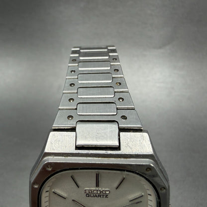 Seiko SQ Watch Men 35mm White Dial Silver Tone Daydate Octagon 7123-5359 New Bat4
