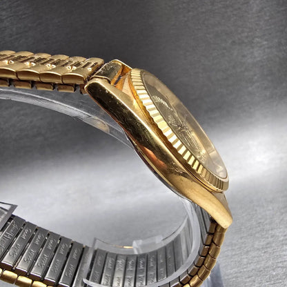 Seiko Watch Men 35mm Gold Dial Gold Tone Date Round 7N43-8111 New Battery JP3