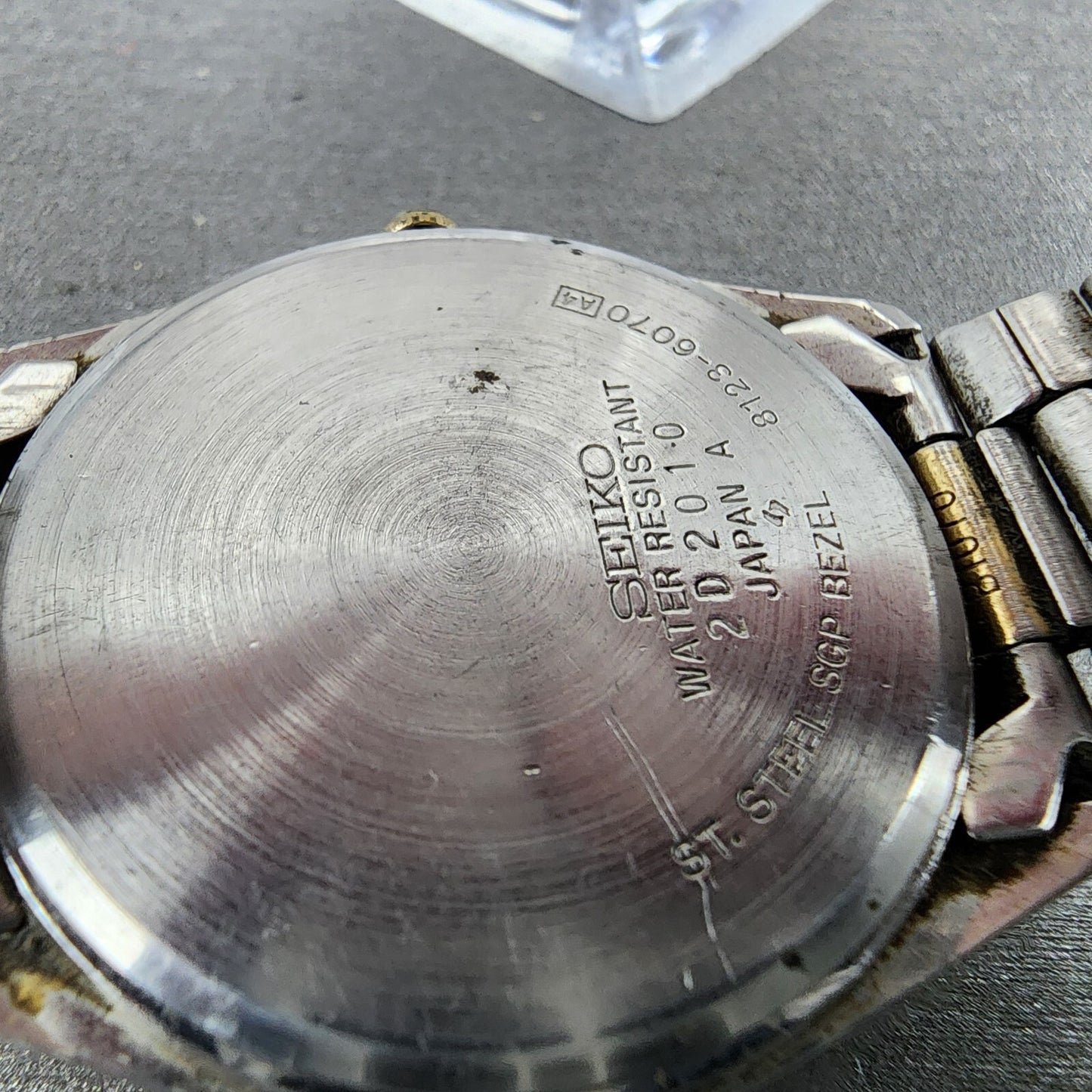 VTG Seiko SQ President Watch Women 33mm White Dial Two Tone Daydate Round NewBat9