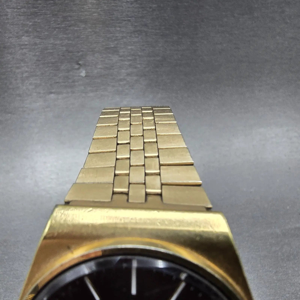 Seiko SQ Watch Men 36mm Black Dial Gold Tone Daydate Round 7546-8419 PARTS5