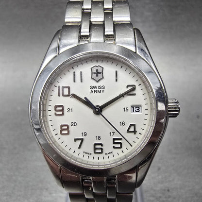 Victorinox Swiss Army Alliance Watch Women 28mm Silver Dial Steel Date New Batt0