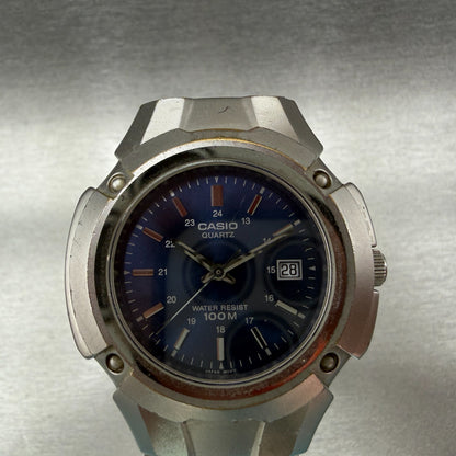Casio MTP-3036 Watch Men 41mm Blue Dial Silver Tone Date Round PARTS!!!!!!!!!!!!1