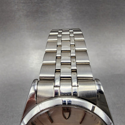 Tudor Prince Oysterdate Watch Men 35mm Linen Champagne Dial Steel Fluted Bezel