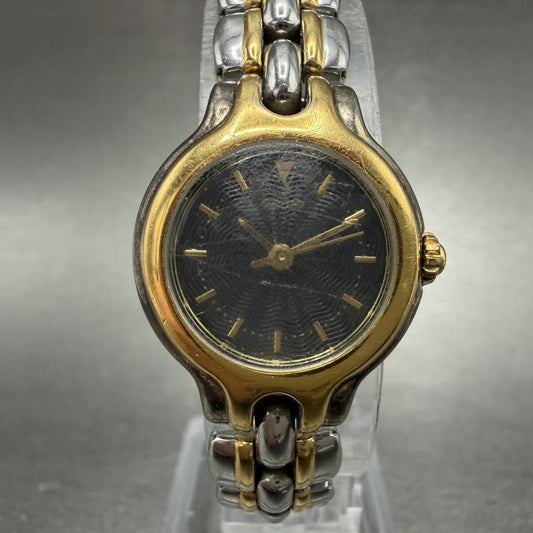 Seiko Watch Women 22mm Black Dial Two Tone Round 1N01-0G39 New Battery0