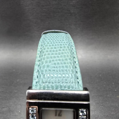 Lucien Piccard Tank Watch Women 22mm MOP Dial Silver Gem Set Rectangle New Batt4