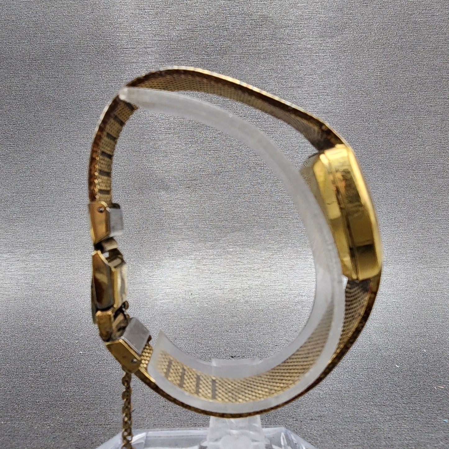 Seiko Watch Women 21mm Champagne Dial Gold Tone Rectangle 433210 New Battery8