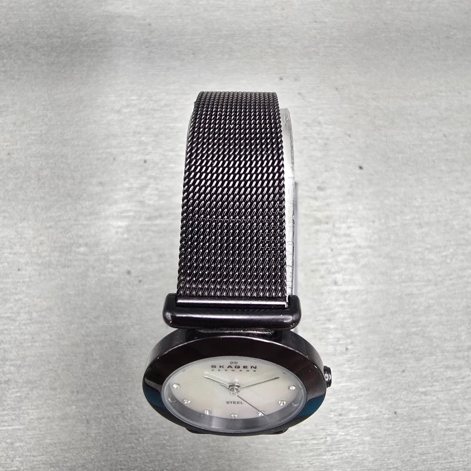 Skagen Steel Watch Women 25mm MOP Dial Dark Brown Tone Round 107SMMD New Battery4