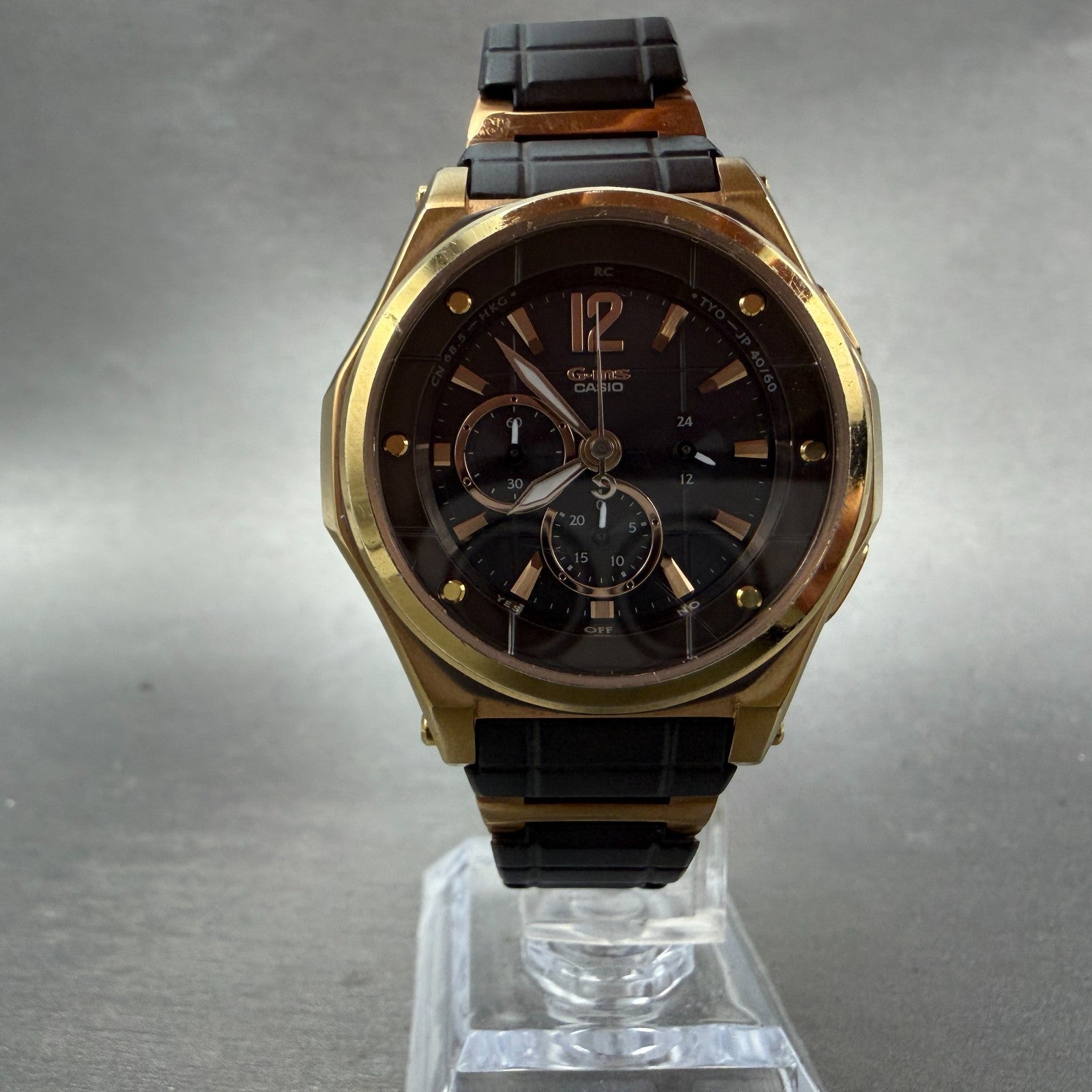 Casio Baby-G Watch Women 36mm Brown Dial Gold Tone Chronograph MSA-7200CGJ Solar5