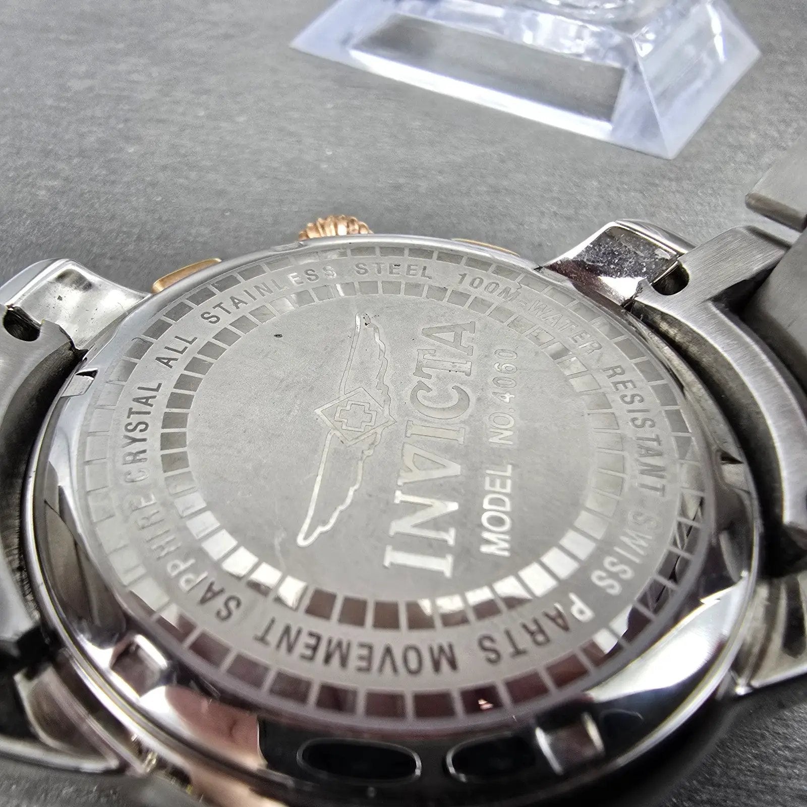 Invicta Watch Men 44mm Brown Dial Two Tone Daydate Round 4060 New Battery8