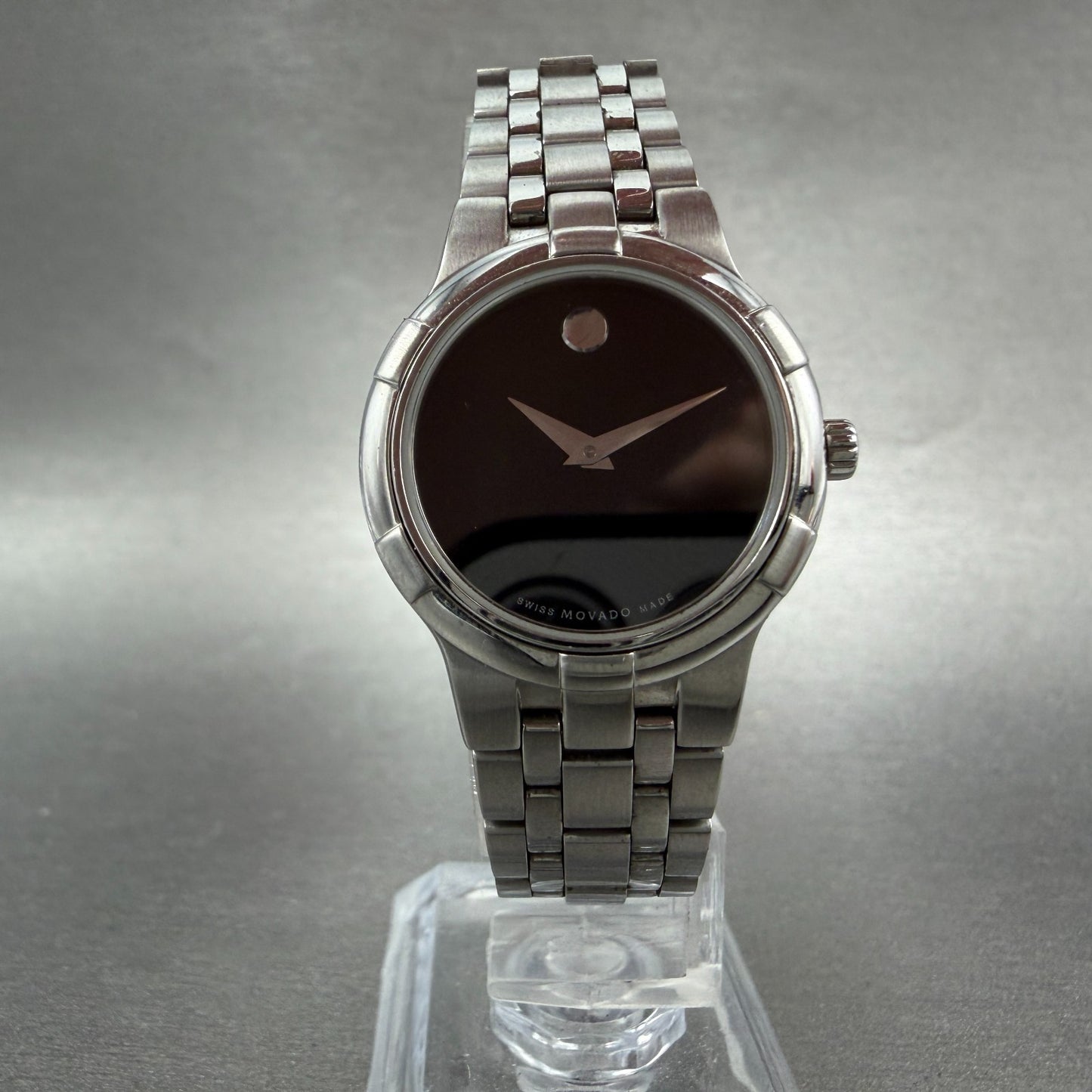 Movado Museum Watch Women 26mm Black Dial Silver Tone 02.3.14.1006 New Battery5