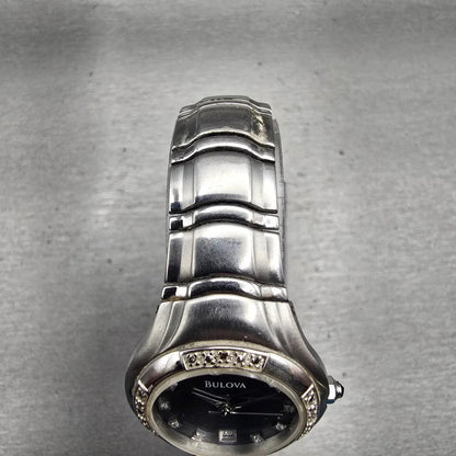 Bulova Watch Women 26mm MOP Dial Silver Tone Diamonds Date 96R20 New Battery4